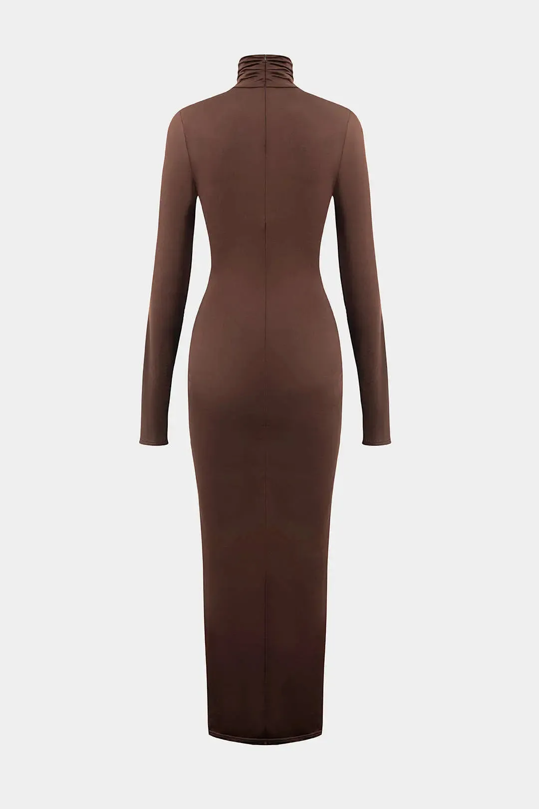 Brooke - Elegant Ruched High Neck Woman's Maxi Dress
