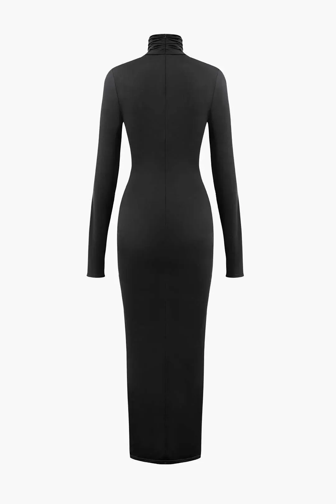 Brooke - Elegant Ruched High Neck Woman's Maxi Dress
