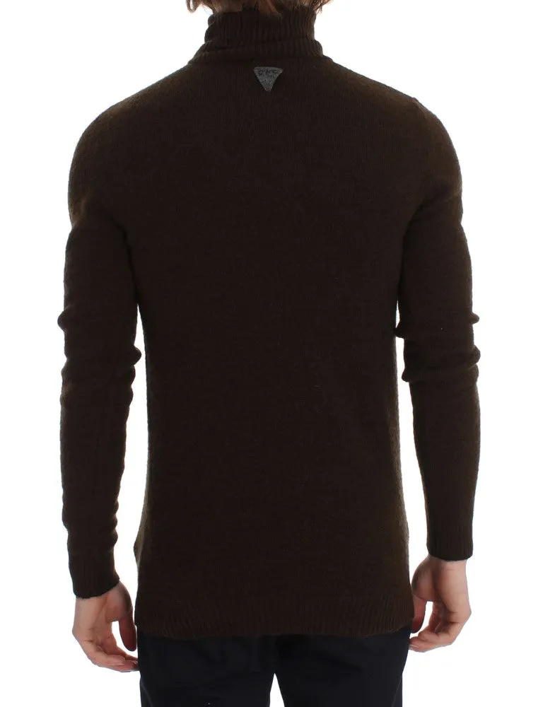 Brown Turtleneck Pullover Sweater