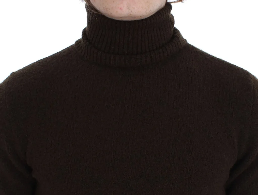 Brown Turtleneck Pullover Sweater