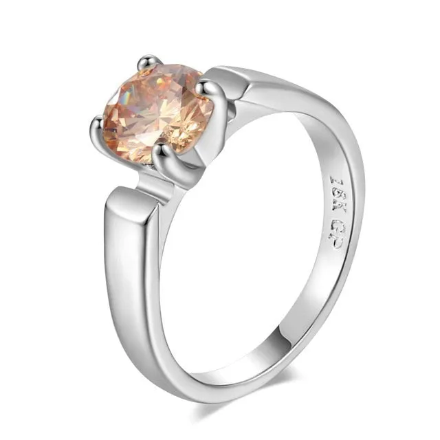 Bule Aquamarine Gemstone Ring Rose Gold Women Anniverssary Jewelry