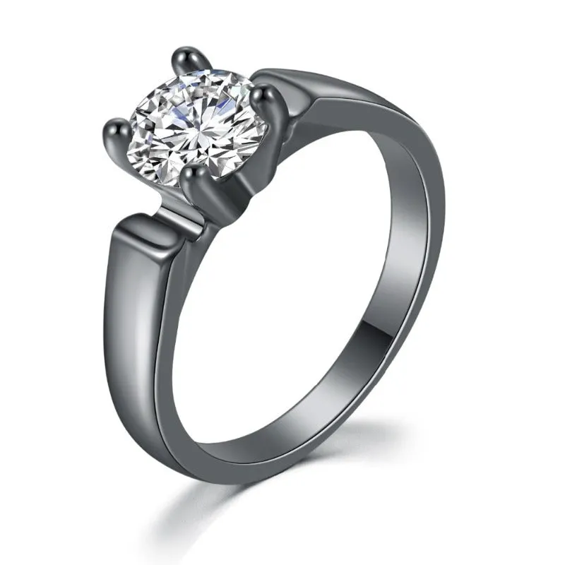 Bule Aquamarine Gemstone Ring Rose Gold Women Anniverssary Jewelry