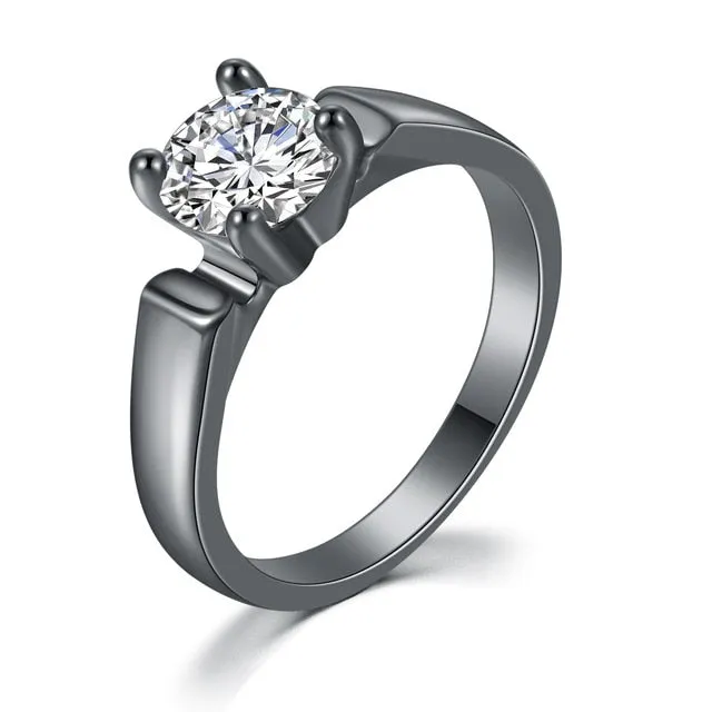 Bule Aquamarine Gemstone Ring Rose Gold Women Anniverssary Jewelry