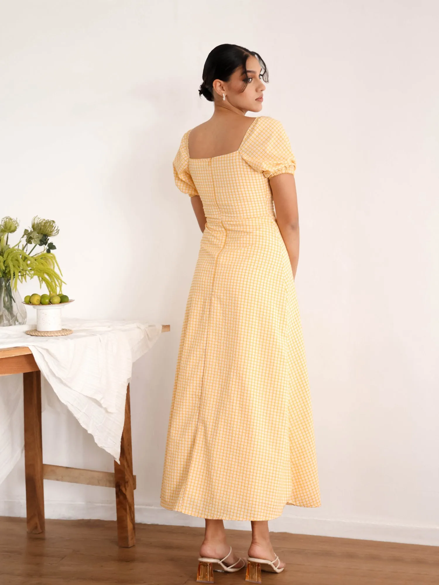Bustier Detail Front Slit Maxi Dress