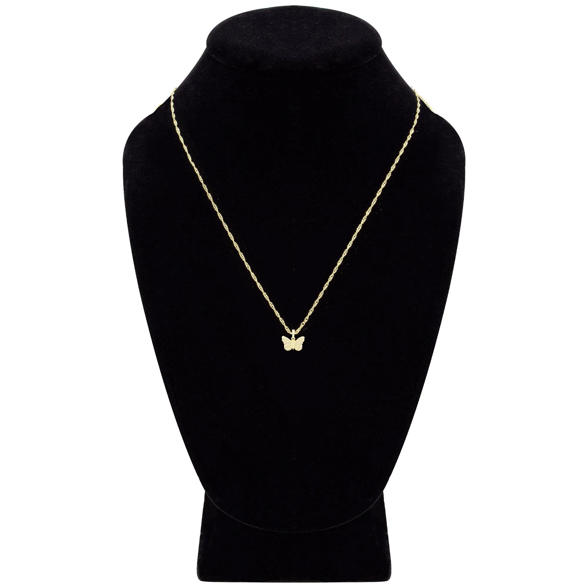 Butterfly Cubic Zirconia Pendant With Necklace Set 14K Gold Filled