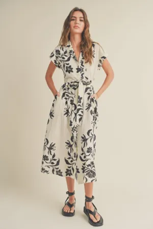 BUTTON DOWN FLARE DRESS
