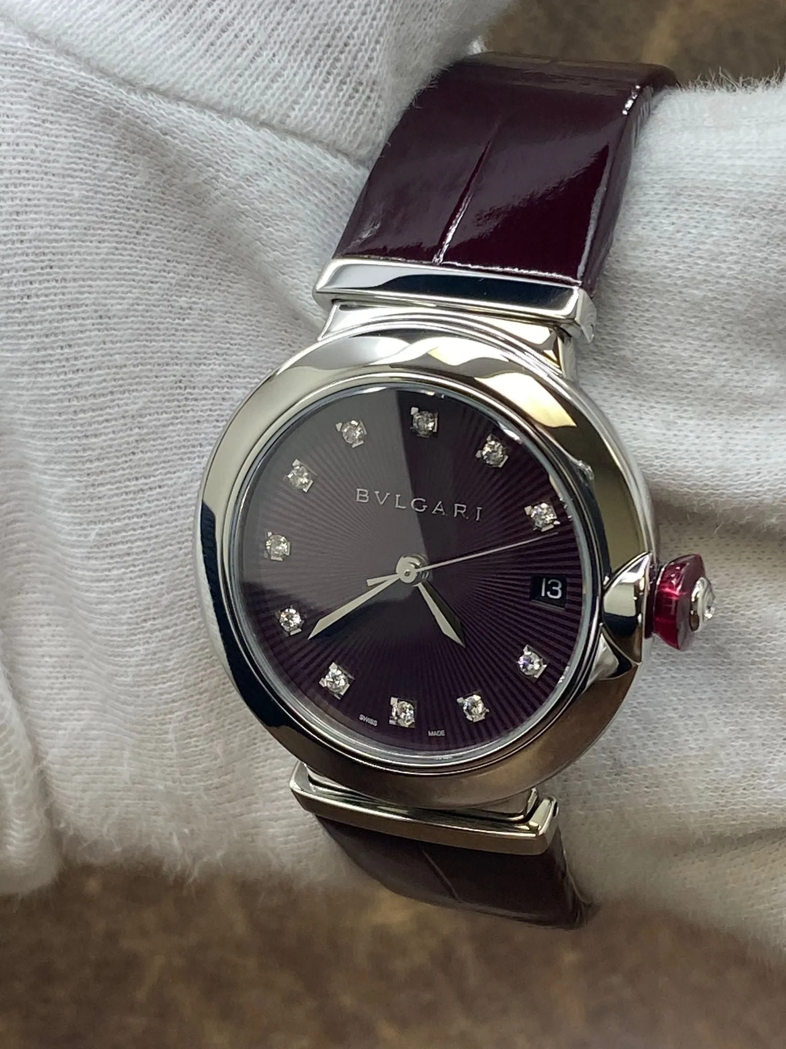 BVLGARI Lucea 102563 lu36c7sld/11 Burgundy Dial Automatic Women's Watch