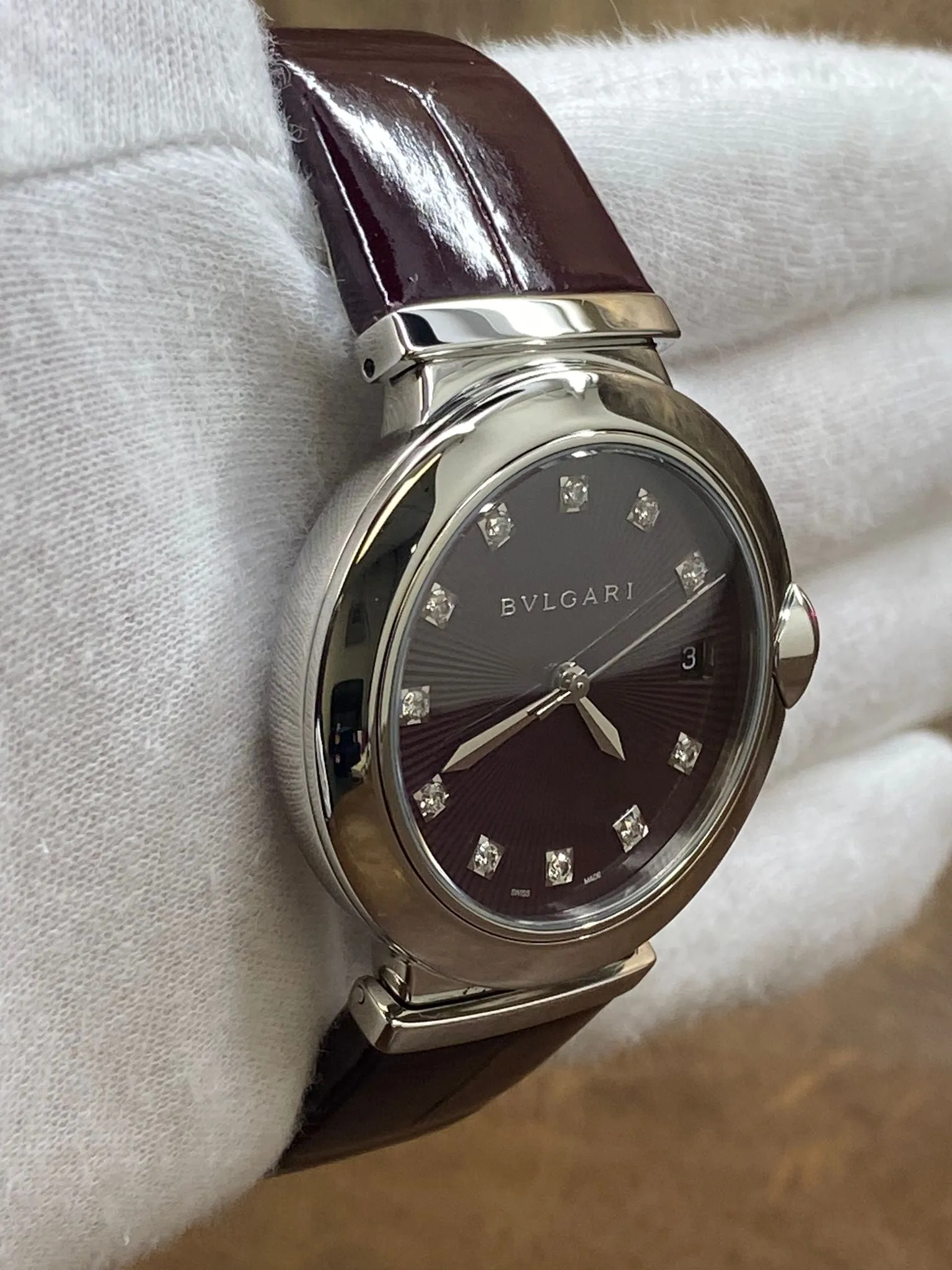 BVLGARI Lucea 102563 lu36c7sld/11 Burgundy Dial Automatic Women's Watch