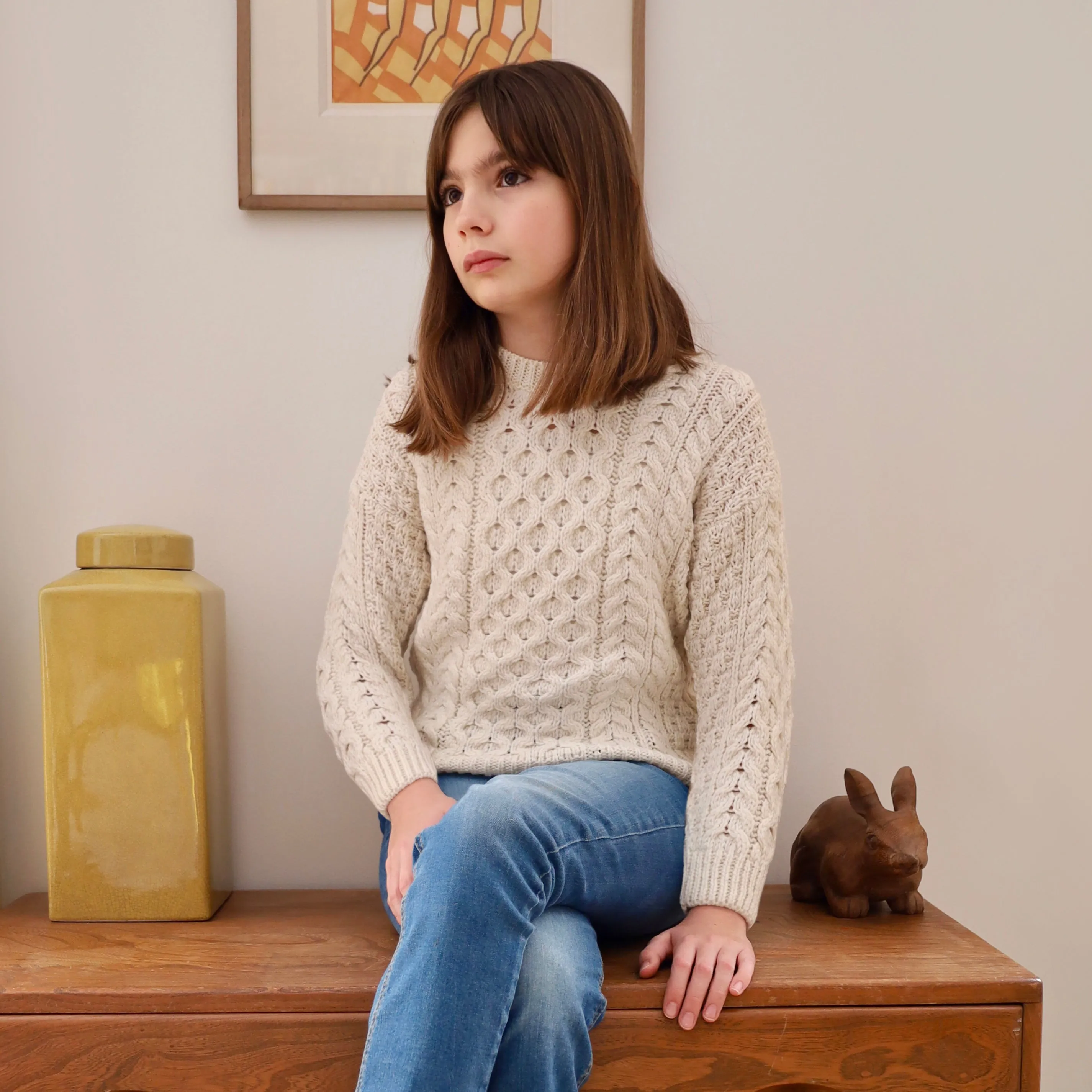 Cadogan Supersoft Merino Children's Sweater - Cream