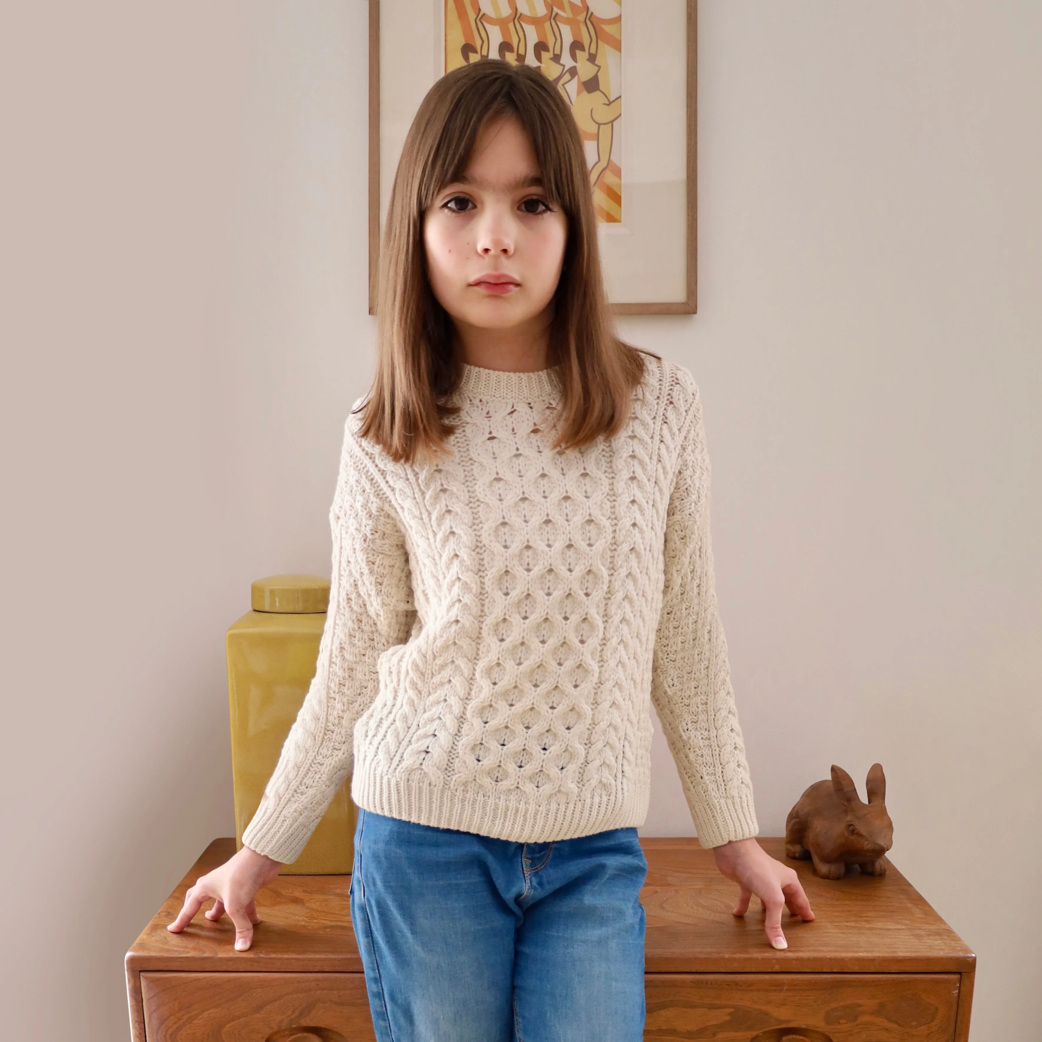 Cadogan Supersoft Merino Children's Sweater - Cream
