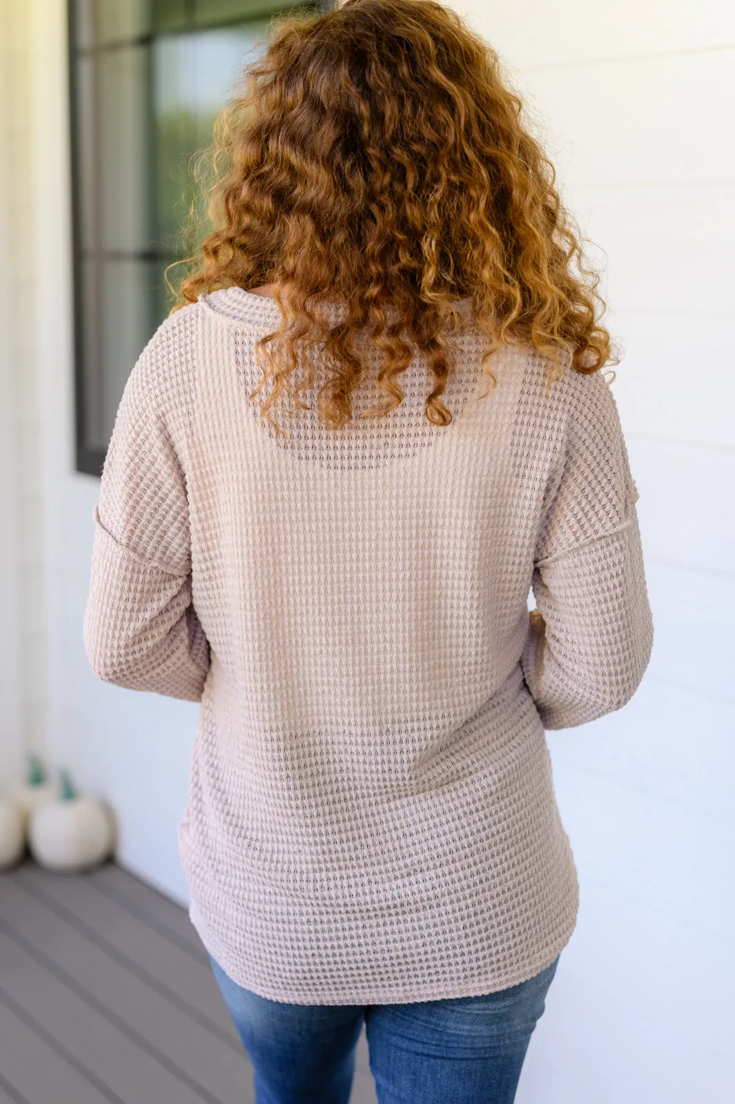 Calm in the Chaos V-Neck Top in Oatmeal