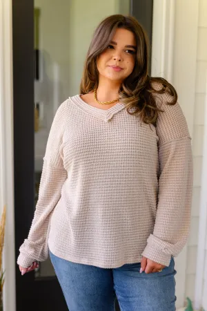 Calm in the Chaos V-Neck Top in Oatmeal
