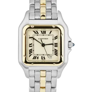 Cartier Panthere Mid-Size Two-Tone Gold One Row Ivory 27mm Quartz Watch 183949