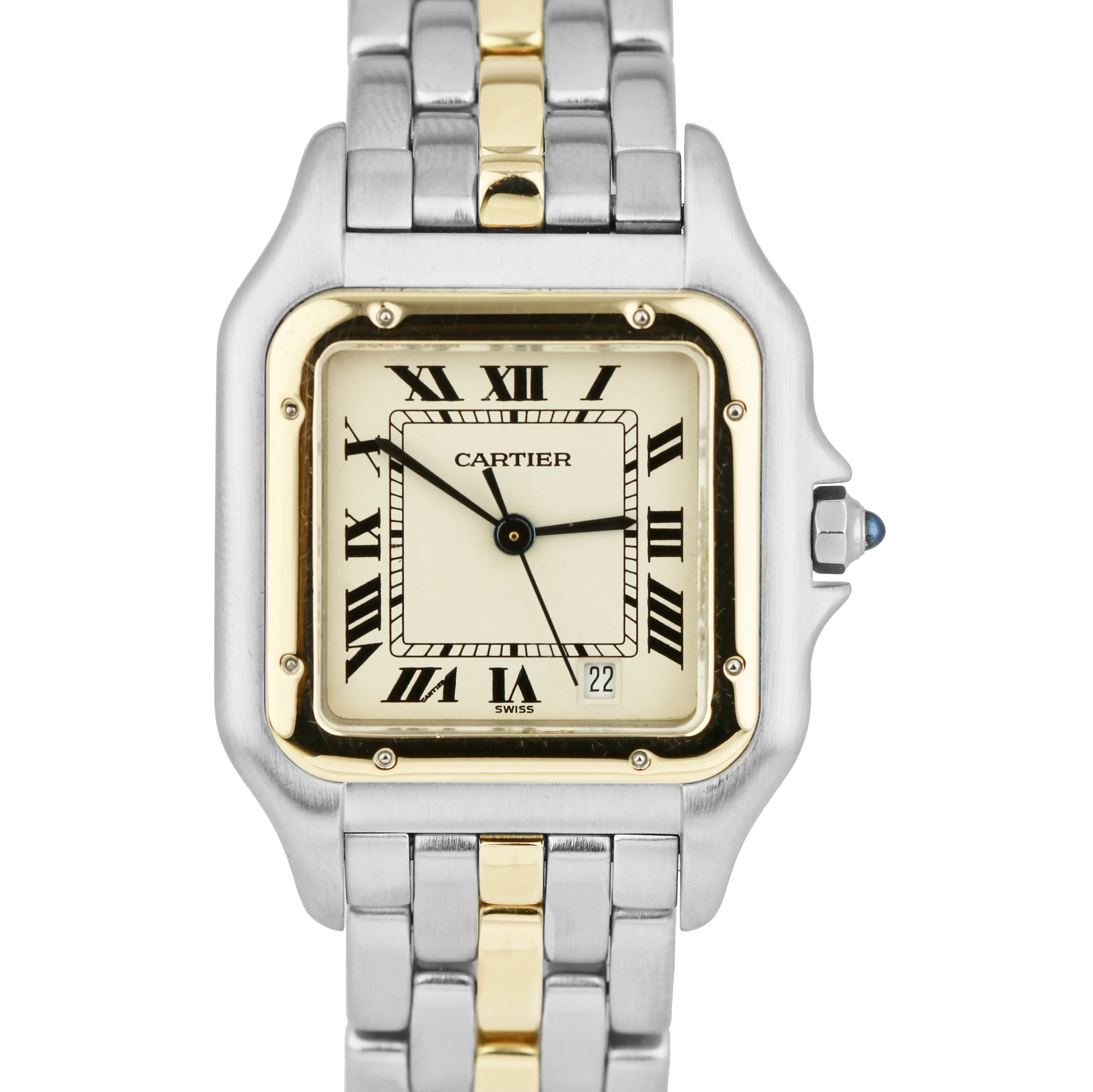 Cartier Panthere Mid-Size Two-Tone Gold One Row Ivory 27mm Quartz Watch 183949