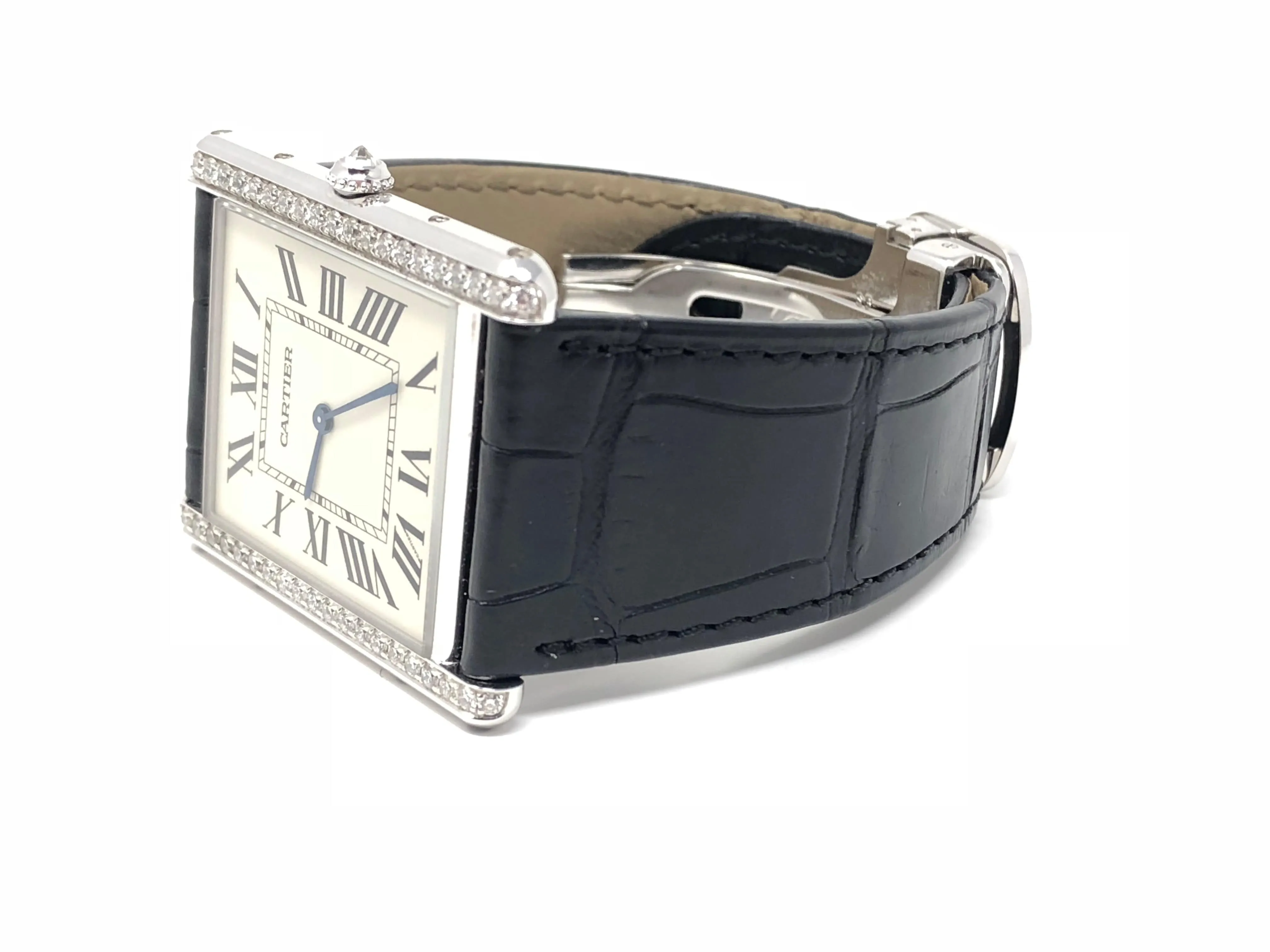 Cartier Tank Louis Extra-Flat 18K WG Diamond Bezel WT200006 - Certified Pre-Owned