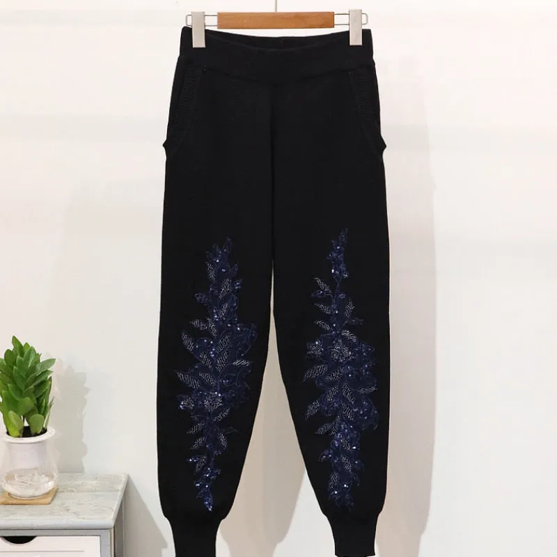 Casual Embroidered Sequin Sets Women