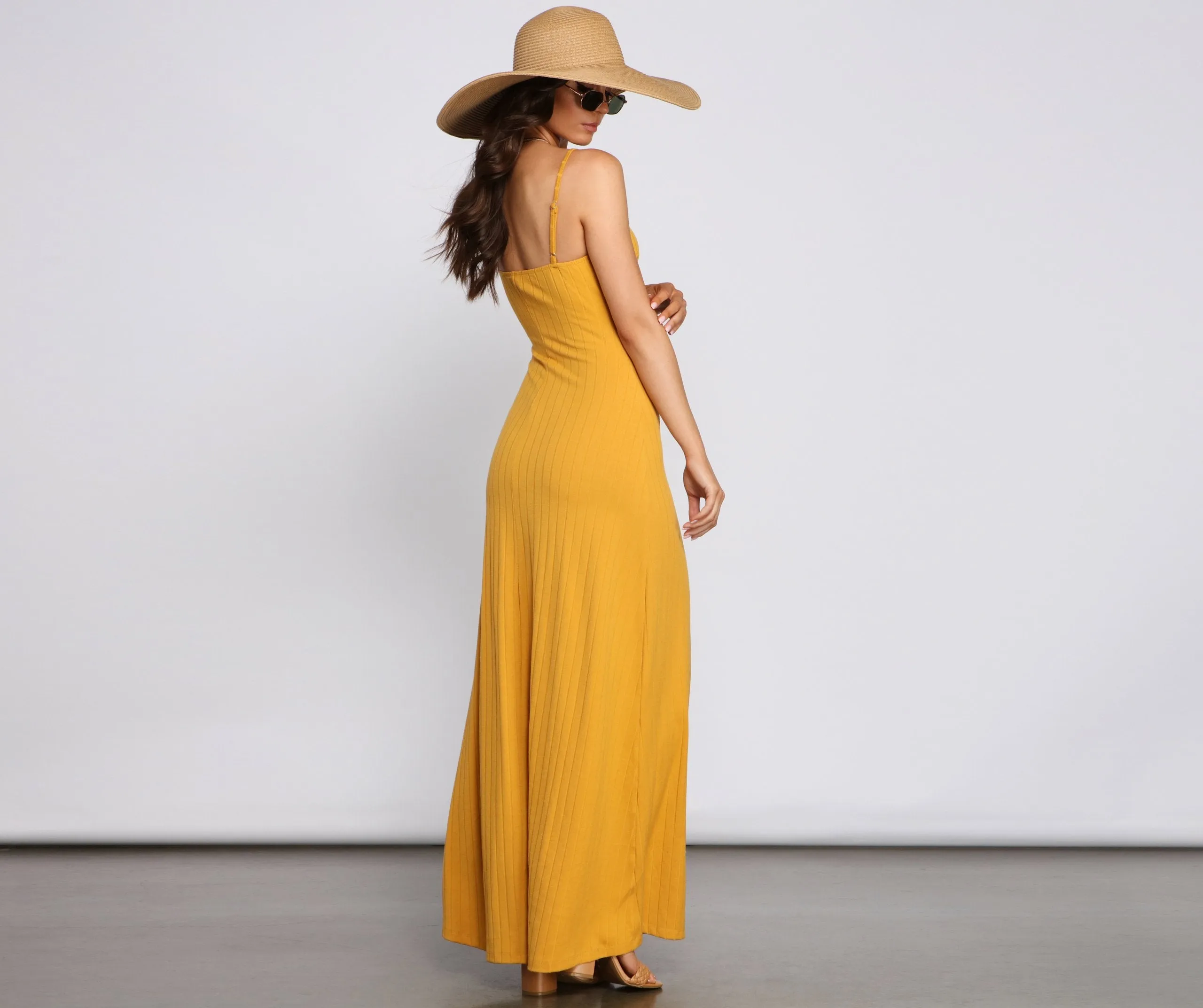 Casual Glam Ribbed Charming Knit Maxi Dress