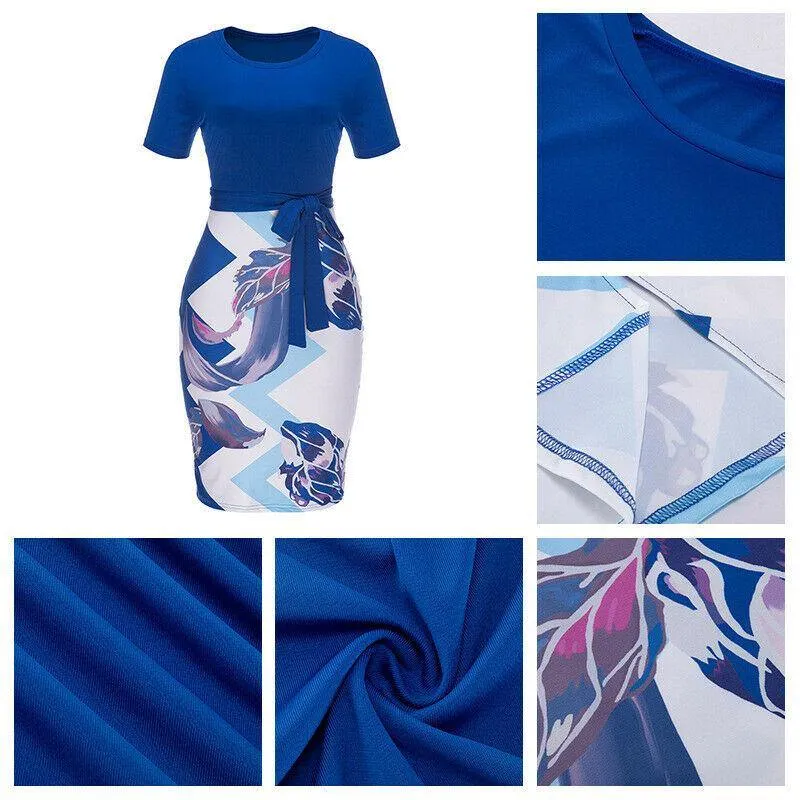 Casual Short Sleeve Bodycon Midi Dress
