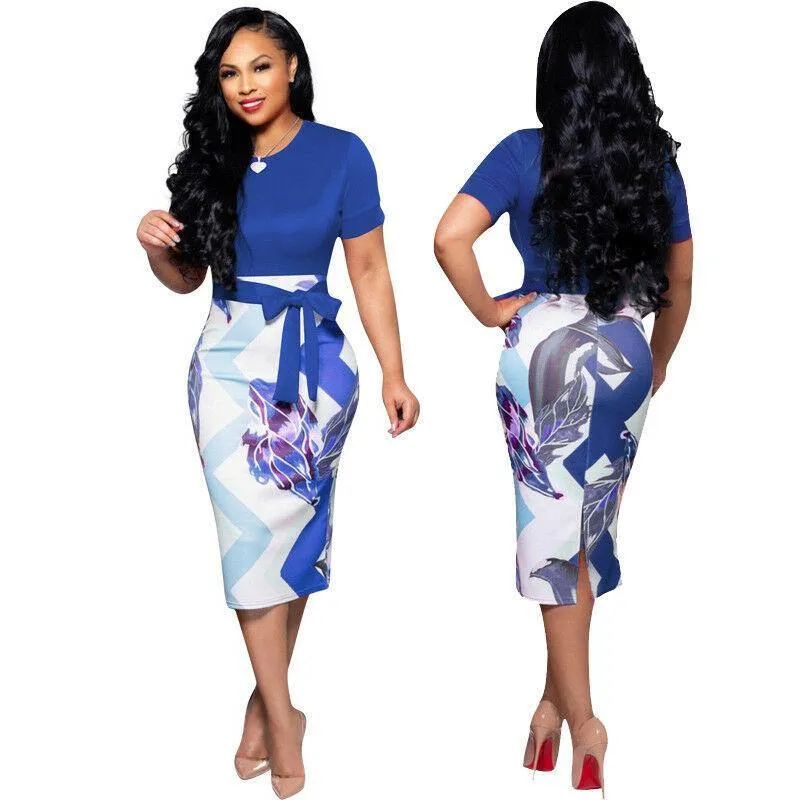 Casual Short Sleeve Bodycon Midi Dress