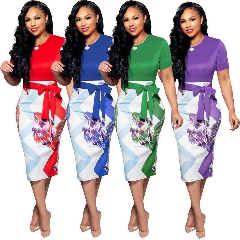Casual Short Sleeve Bodycon Midi Dress