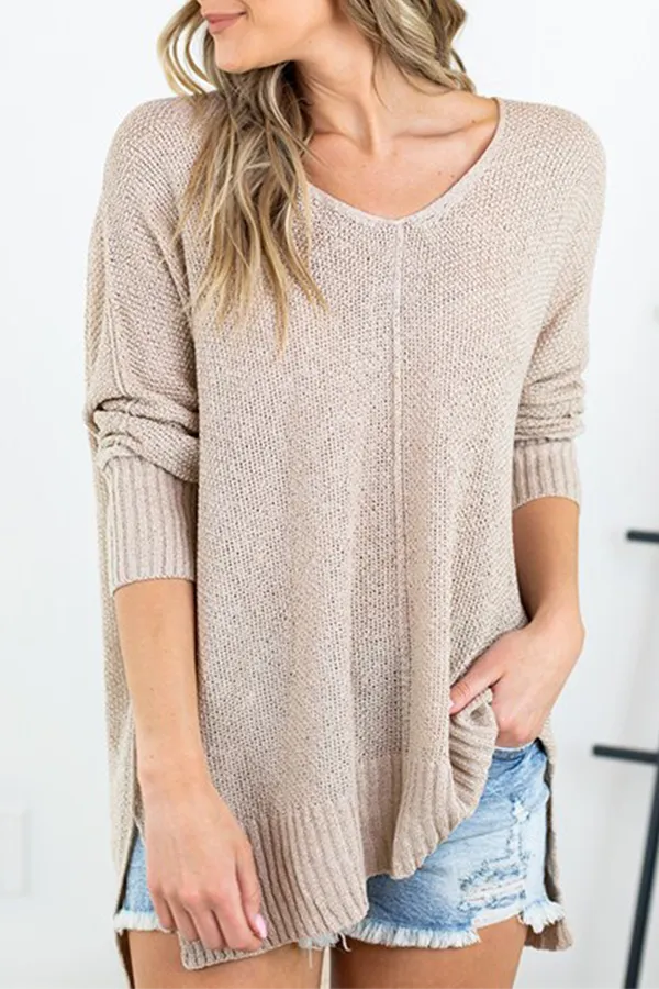 Casual Solid Patchwork Sweaters(4 Colors)