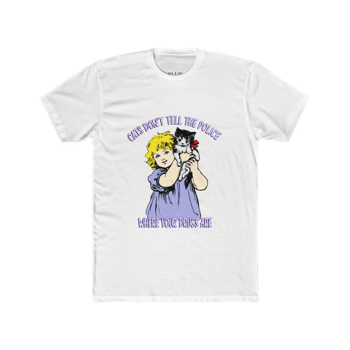 Cats Don't Talk To Police Unisex Retro Unisex Tee