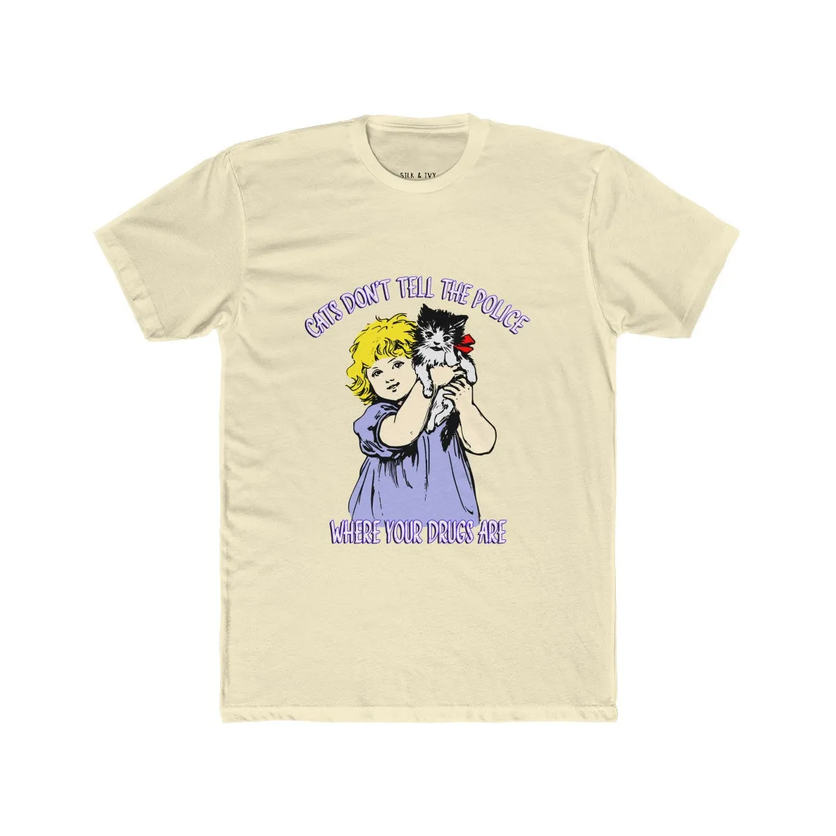Cats Don't Talk To Police Unisex Retro Unisex Tee