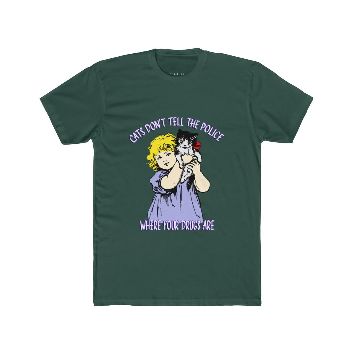 Cats Don't Talk To Police Unisex Retro Unisex Tee