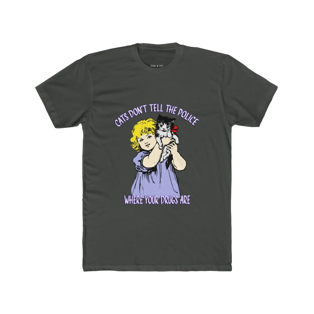 Cats Don't Talk To Police Unisex Retro Unisex Tee