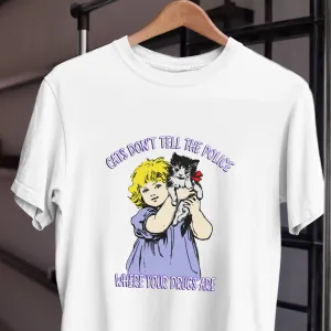 Cats Don't Talk To Police Unisex Retro Unisex Tee