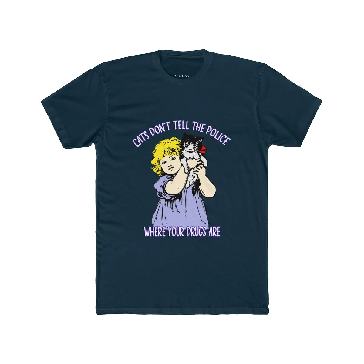 Cats Don't Talk To Police Unisex Retro Unisex Tee
