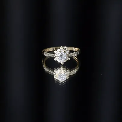 Certified Lab Grown Diamond Floral Proposal Ring