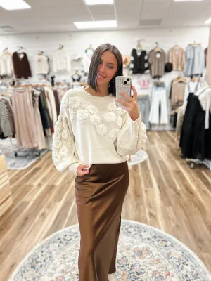 Chase Ivory Embroidered Sweater