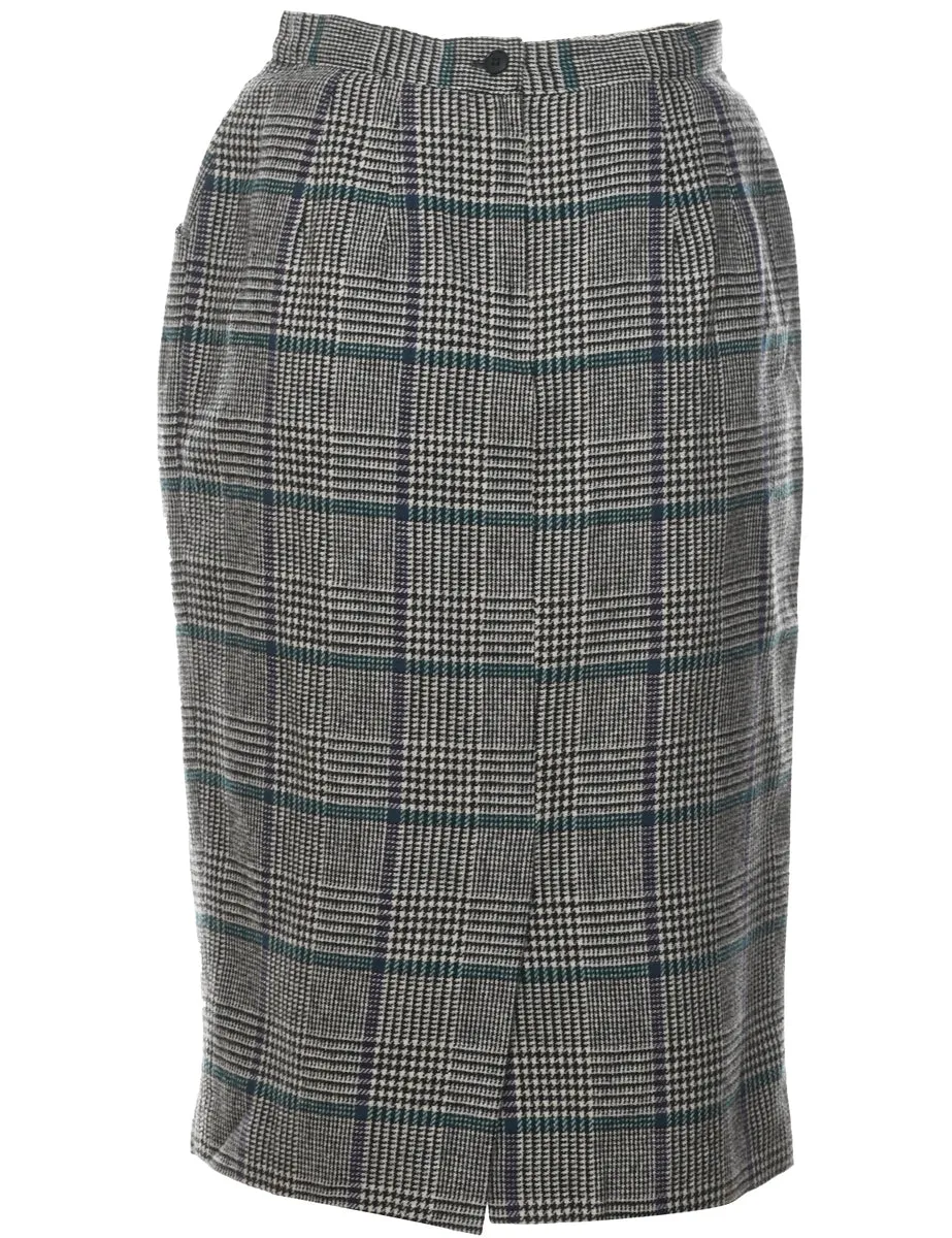 Checked Pencil Skirt - S