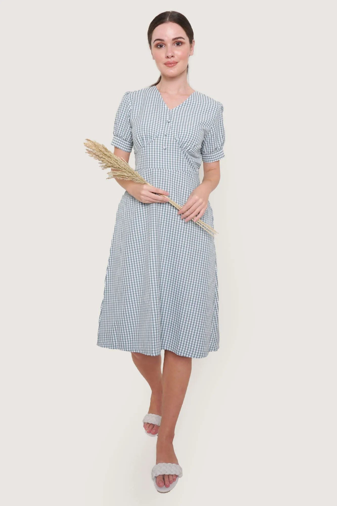 Checkered Fit & Flare Dress