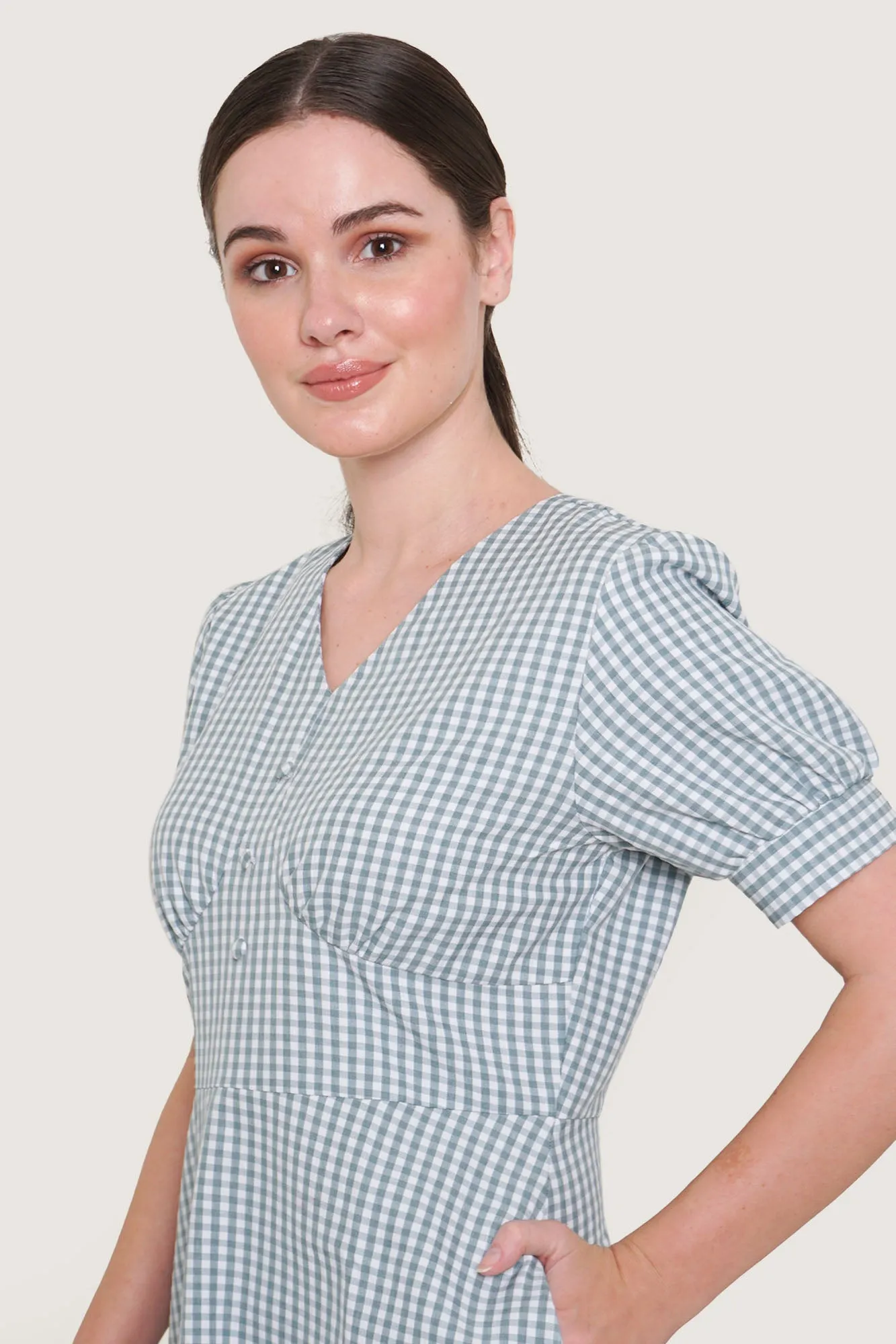 Checkered Fit & Flare Dress