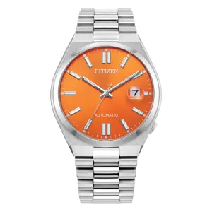 Citizen Tsuyosa Sport Automatic Mens Stainless Steel Orange Dial Watch
