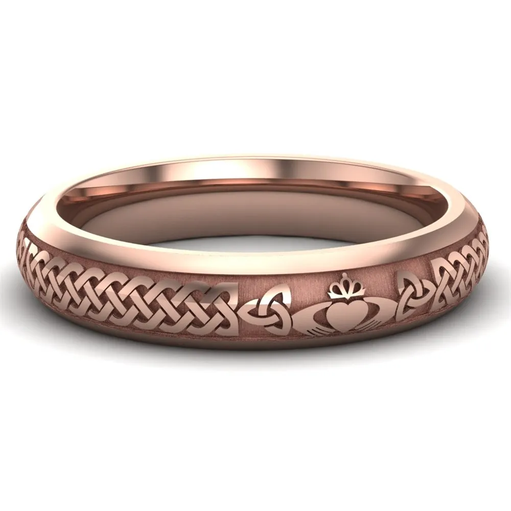Claddagh Wedding Ring UCL1-14R4M - 14K Rose Gold