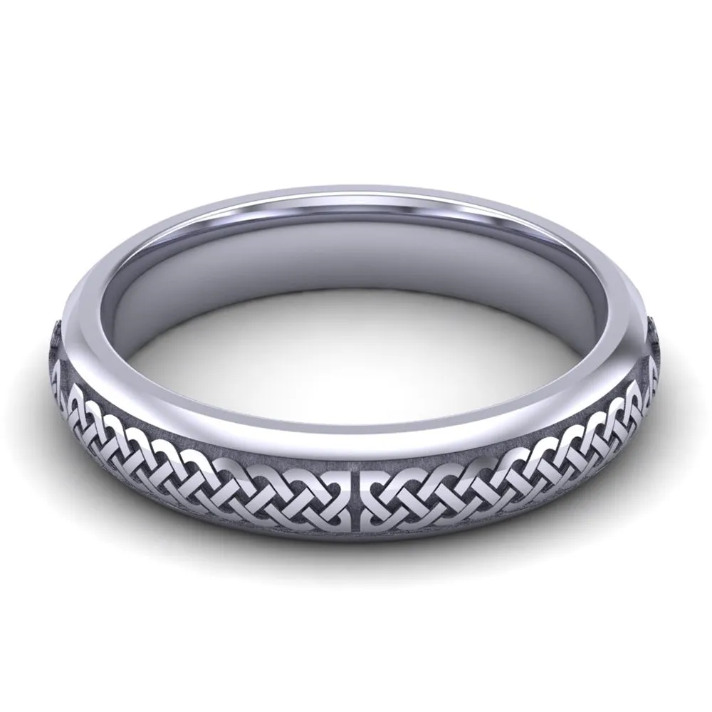 Claddagh Wedding Ring UCL1-14W4M - 14K White Gold
