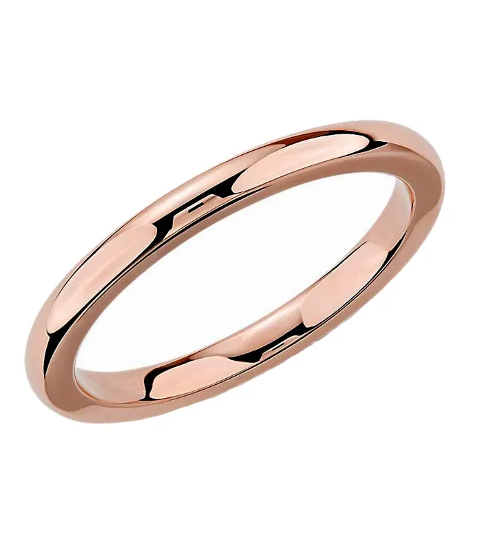 Classic 2mm Comfort Fit Wedding Bands in Rose, White or Yellow 10k or 14k Gold