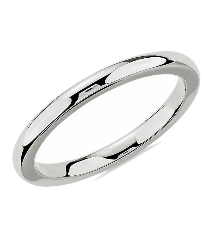 Classic 2mm Comfort Fit Wedding Bands in Rose, White or Yellow 10k or 14k Gold