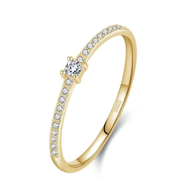 Classic Zircon Gemstone Ring For Women Engagement Jewelry