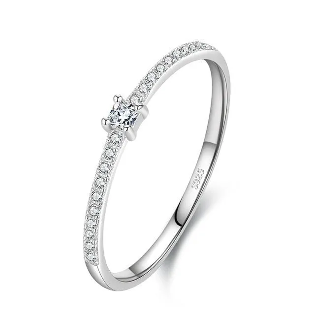 Classic Zircon Gemstone Ring For Women Engagement Jewelry