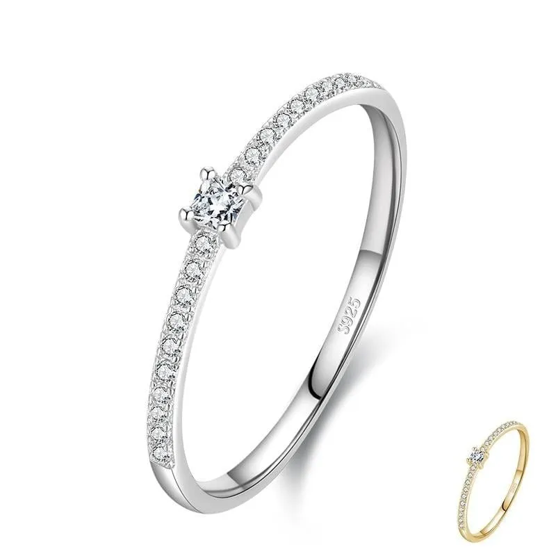 Classic Zircon Gemstone Ring For Women Engagement Jewelry