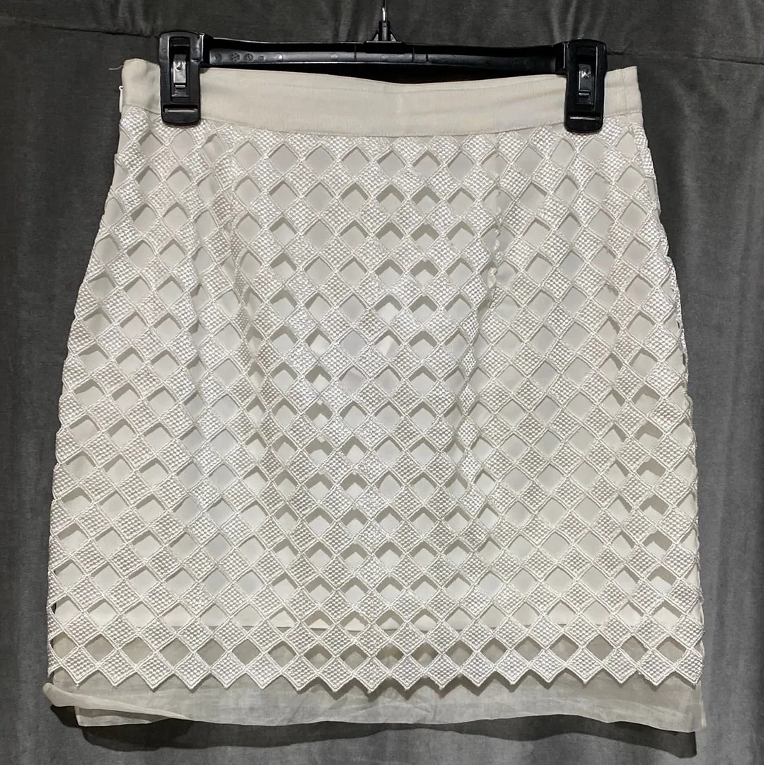 Club Monaco White Diamond Crochet Mini Skirt