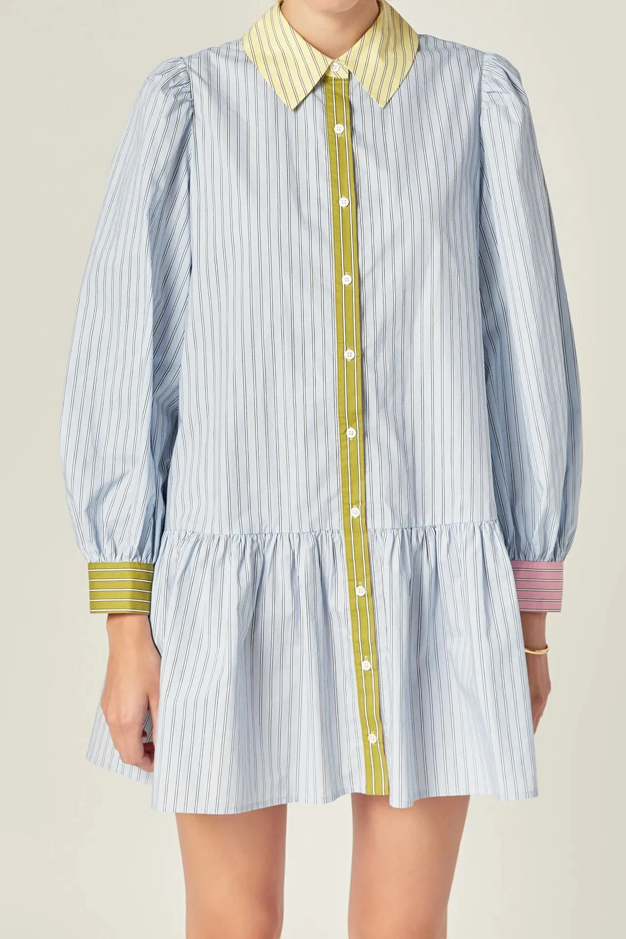Color Block Stripe Mini Dress