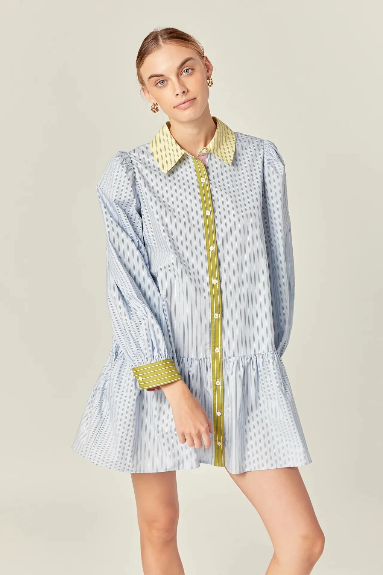 Color Block Stripe Mini Dress