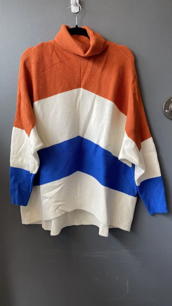 Colorblock Turtleneck Sweater