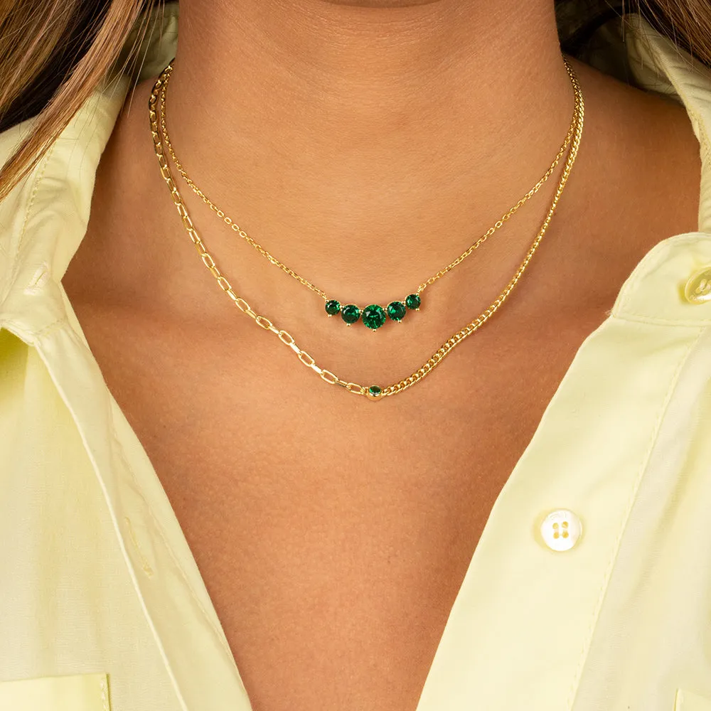 Colored CZ Necklace Combo Set
