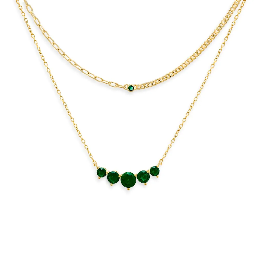 Colored CZ Necklace Combo Set
